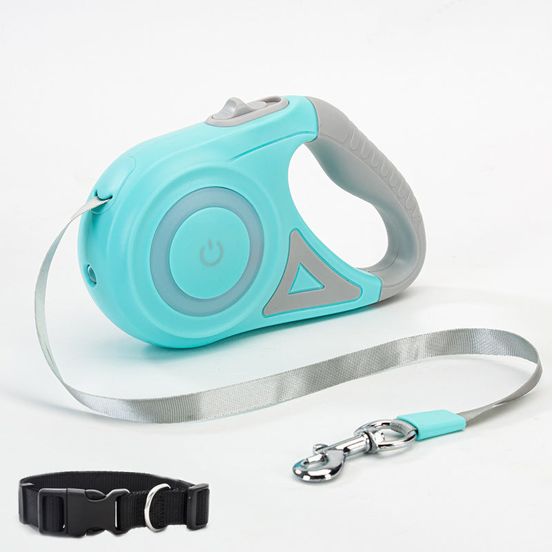 Telescopic Retractable Dog Leash with Optional Collar Set